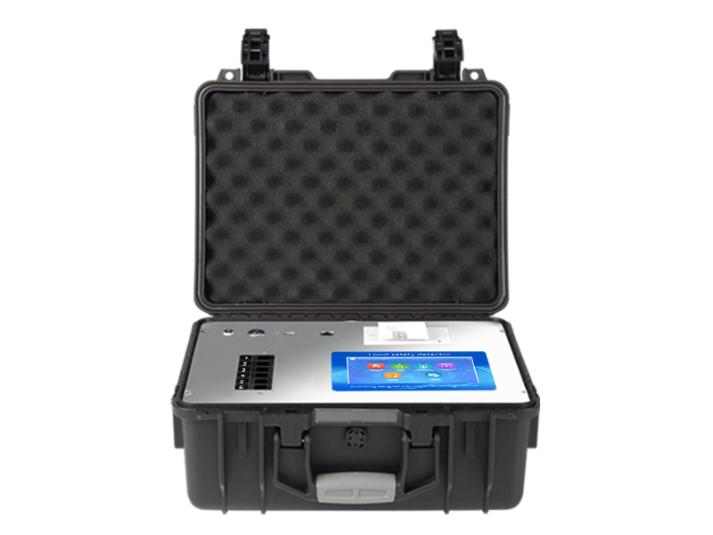 Which items are tested by a food safety detector